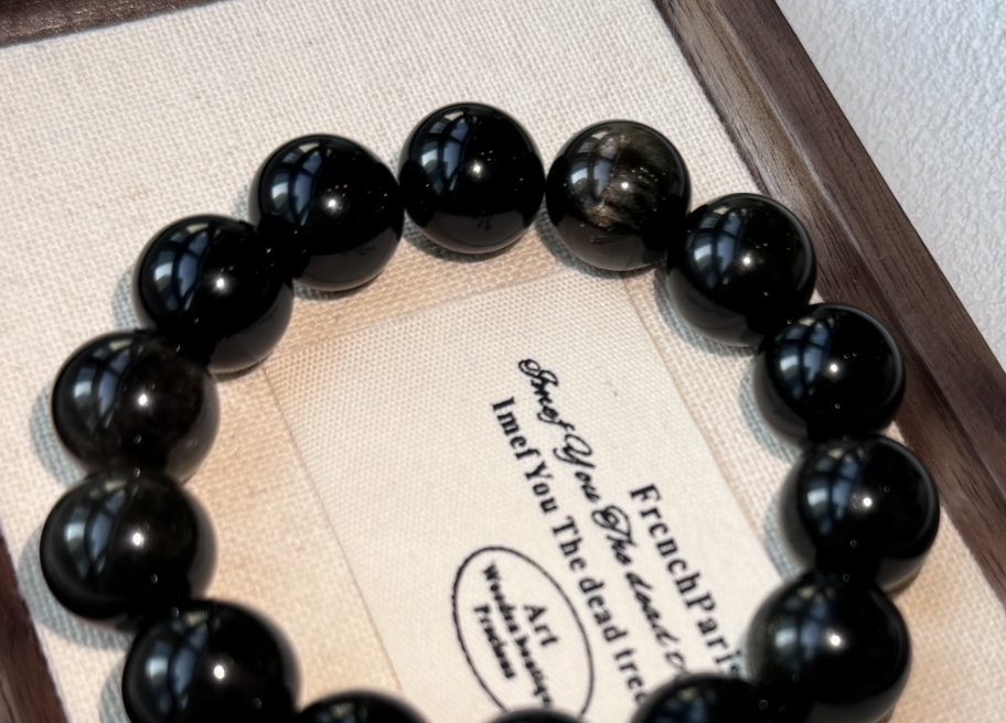 Obsidian Cat's Eye Bracelet in New Chinese Style