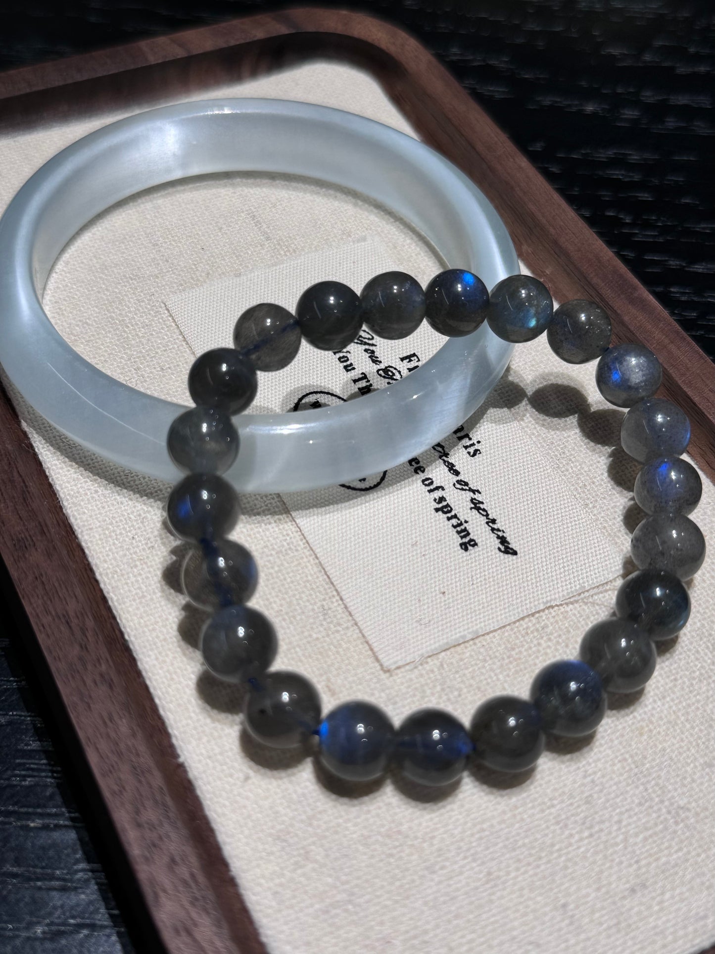 Aquamarine Cat Eye transparent blue bracelet for calming emotions