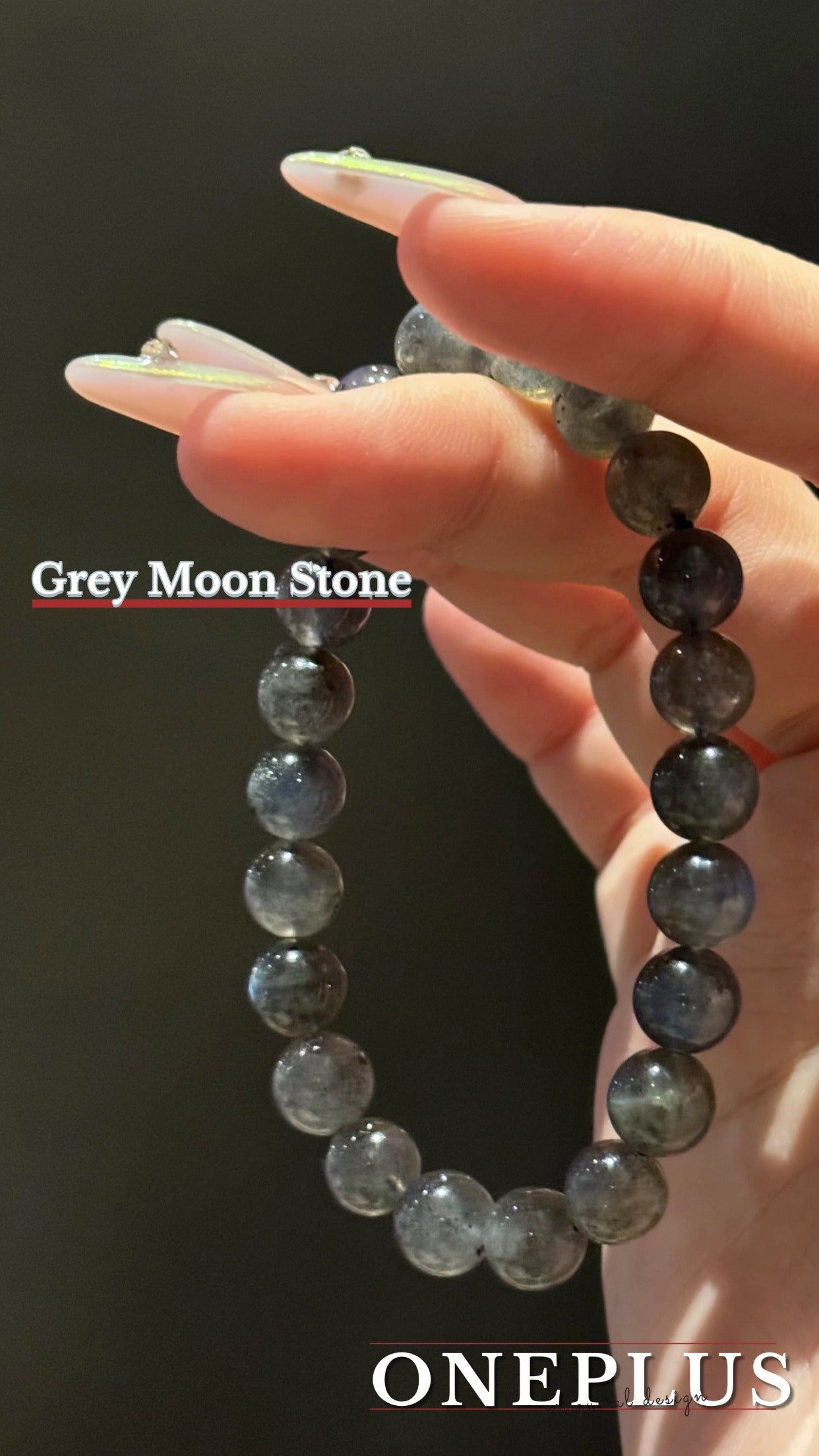 Grey Moon Stone beads bracelet