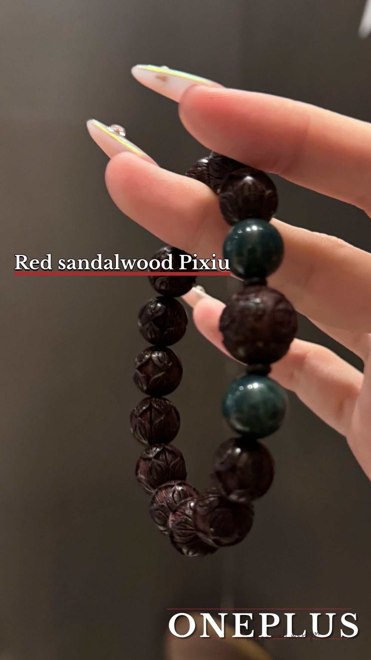 Red sandalwood Lotus Pixiu Classic Style bracelet